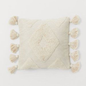 H&M Light Beige Cushion Cover with Tassels